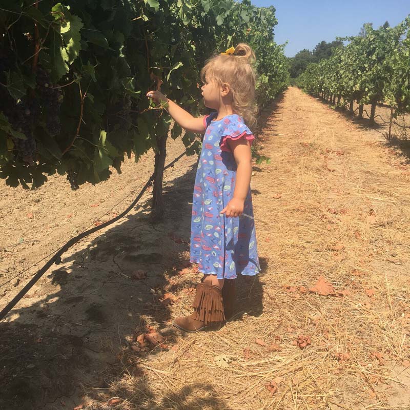 Baby girl loves visiting the vineyards with her mama.