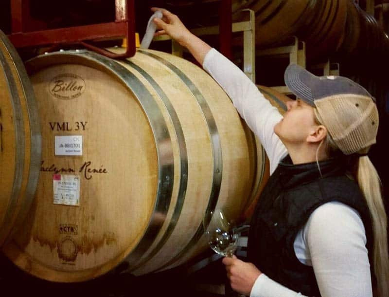 Tasting the Chardonnay