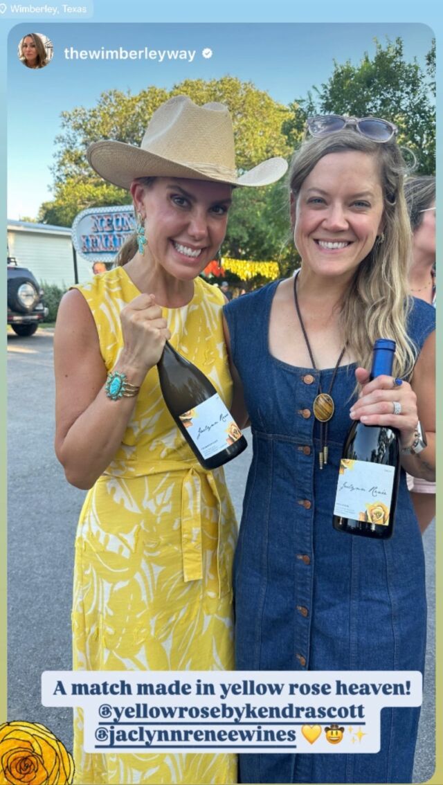 We had an absolute blast supporting our community and pouring our award winning wines out of the most adorable trailer from @kickstandmobile at the @junkgypsy Grand Opening, and @yellowrosebykendrascott Boot Reveal with WVACA and the @wimberleychamber ✨🍷
The music was 🔥!! Loved all the 90s Country! 🤠- The eats from @neonarmadillowtx and the amazing @chefap was fabulous, and the company was even better. Thanks to those who came out to see us, and support our growing small family wine brand!! Y’all are AMAZING! Every glass, bottle, and Wine Club Member helps support our passion and dreams for this brand! ✨🙏🏽🍷

#jaclynnreneewines #junkgypsy #kendrascott #yellowrose #yellowrosebykendrascott #neonarmadillo #wimberley #wimberleytx #smalltownusa #texas #texashillcountry #wine #txwine #vino #cheers #supportsmallbusiness #womeninwine #womeninbusiness